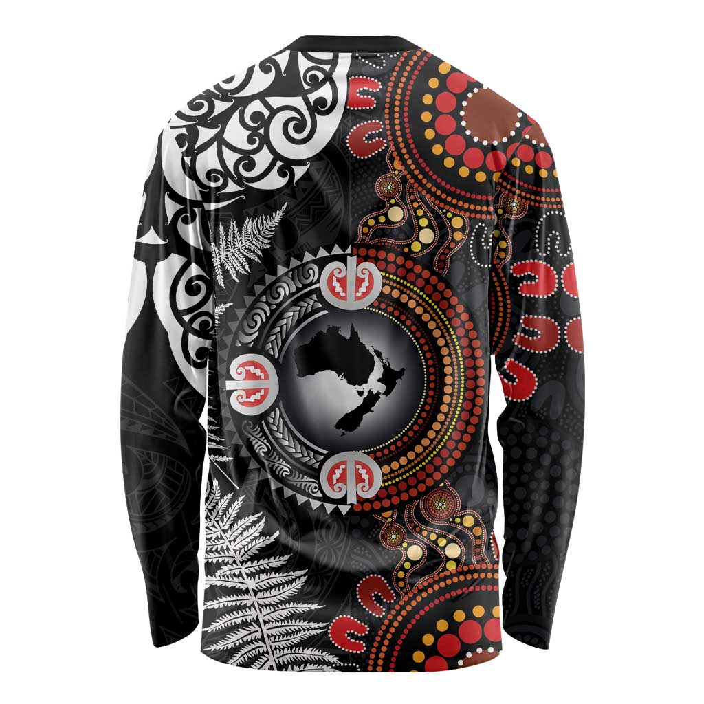 Australia and New Zealand Together Long Sleeve Shirt Aboriginal and Maori Art Tattoo