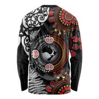 Australia and New Zealand Together Long Sleeve Shirt Aboriginal and Maori Art Tattoo