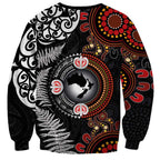 Australia and New Zealand Together Sweatshirt Aboriginal and Maori Art Tattoo