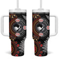 Australia and New Zealand Together Tumbler With Handle Aboriginal and Maori Art Tattoo