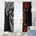 Australia and New Zealand Together Window Curtain Aboriginal and Maori Art Tattoo