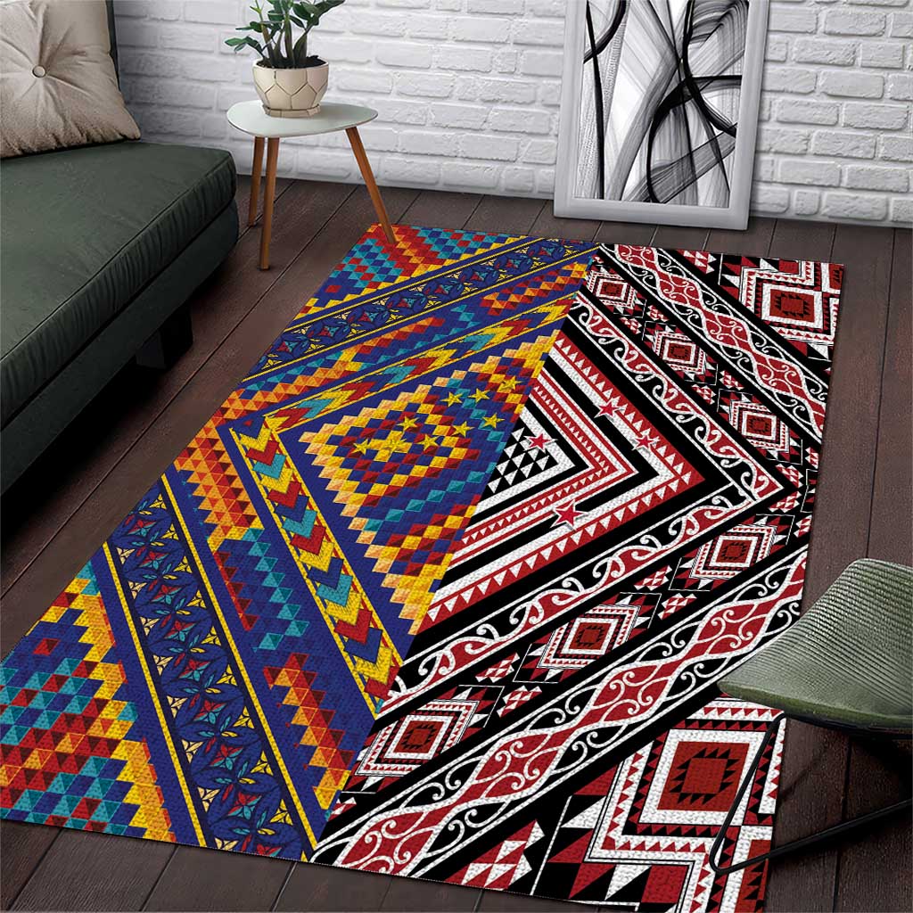 Tuvaluan and New Zealand Culture Area Rug The Art of Kolose and Taniko - Aussie Hoodie