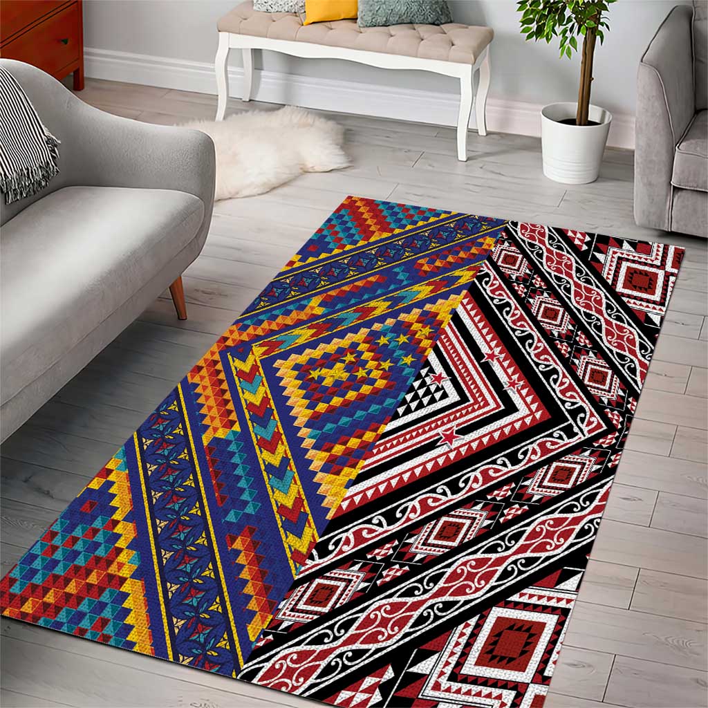 Tuvaluan and New Zealand Culture Area Rug The Art of Kolose and Taniko - Aussie Hoodie