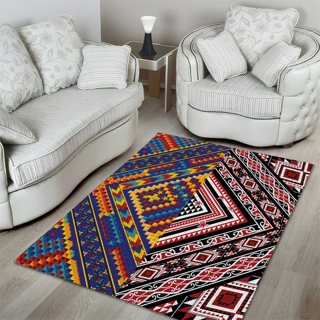 Tuvaluan and New Zealand Culture Area Rug The Art of Kolose and Taniko - Aussie Hoodie