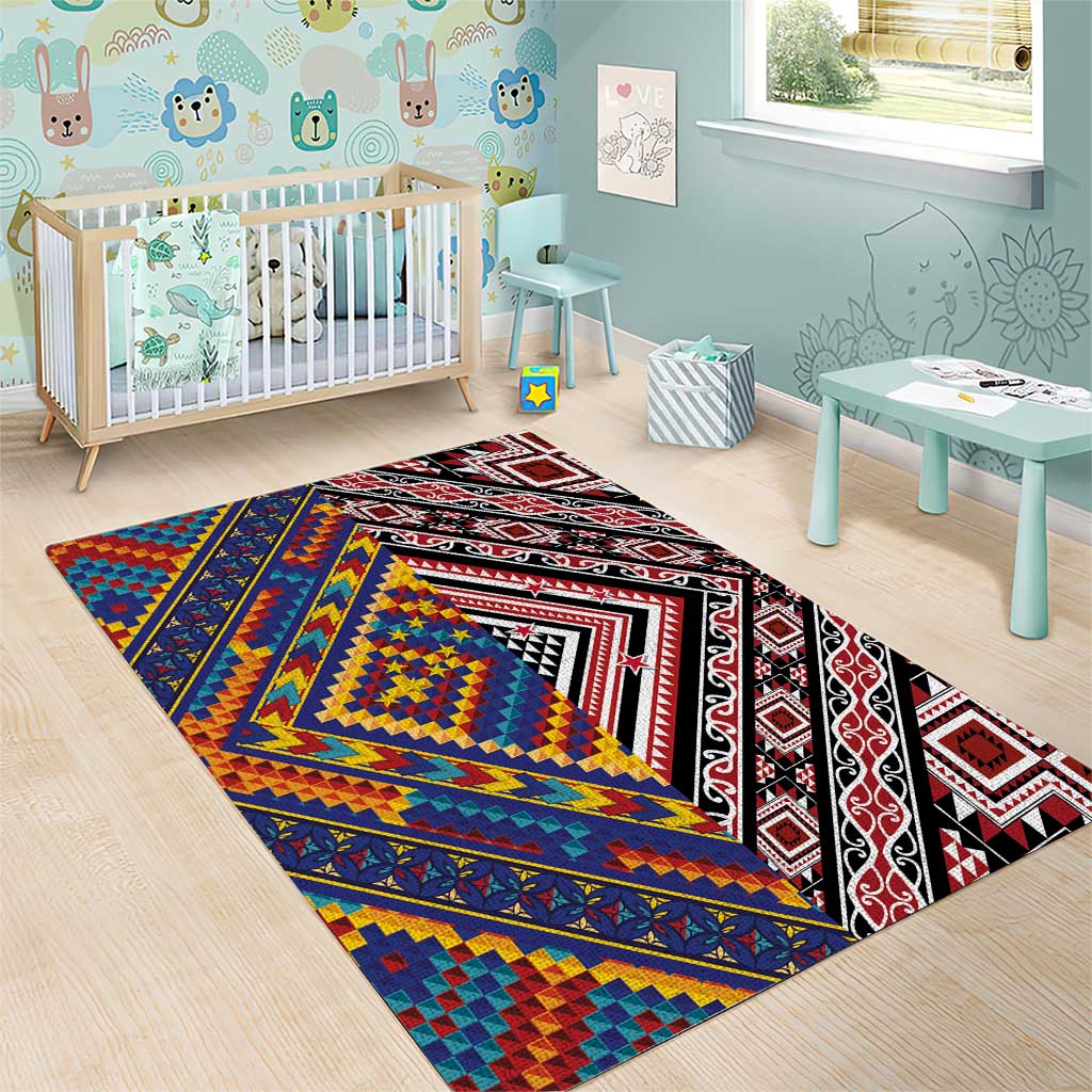 Tuvaluan and New Zealand Culture Area Rug The Art of Kolose and Taniko - Aussie Hoodie