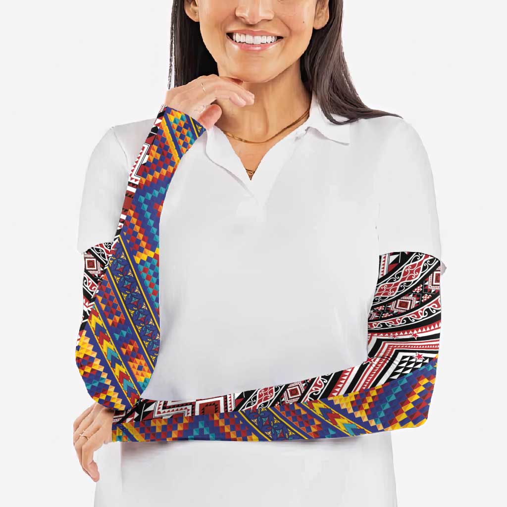 Tuvaluan and New Zealand Culture Arm Sleeves The Art of Kolose and Taniko - Aussie Hoodie