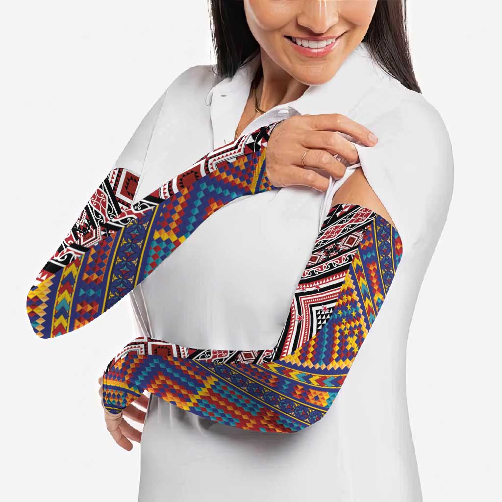 Tuvaluan and New Zealand Culture Arm Sleeves The Art of Kolose and Taniko - Aussie Hoodie