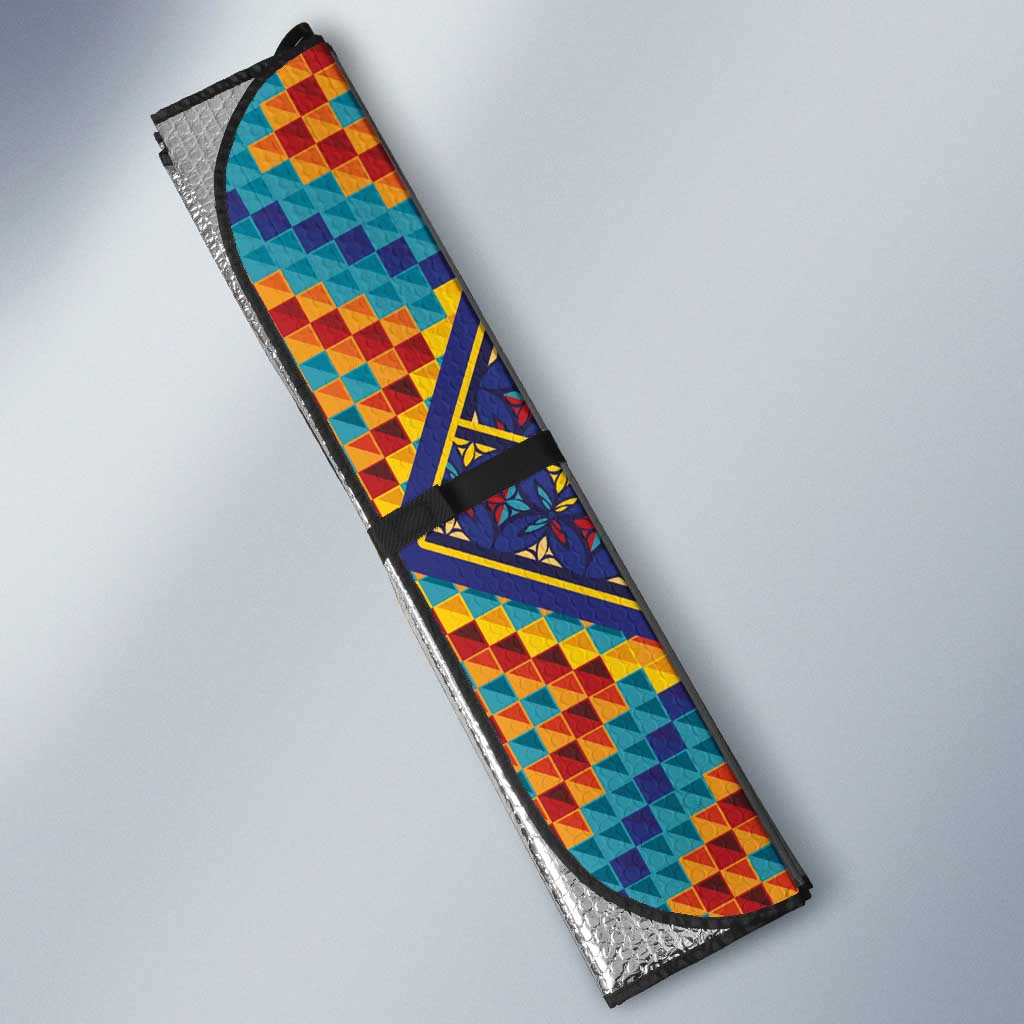 Tuvaluan and New Zealand Culture Auto Sun Shade The Art of Kolose and Taniko - Aussie Hoodie