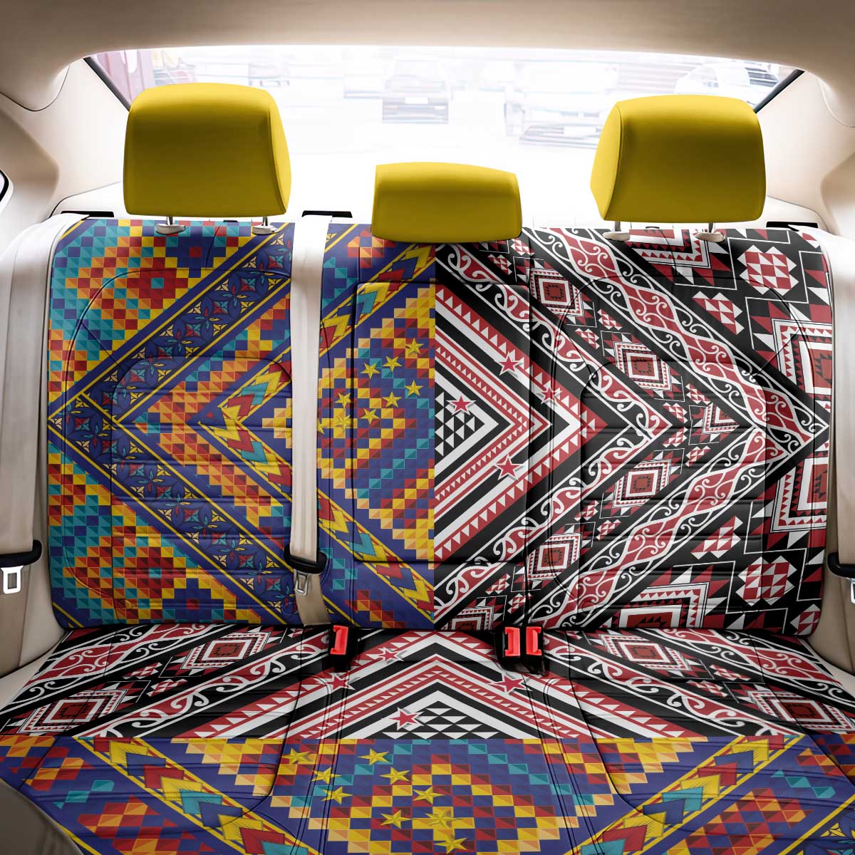 Tuvaluan and New Zealand Culture Back Car Seat Cover The Art of Kolose and Taniko - Aussie Hoodie
