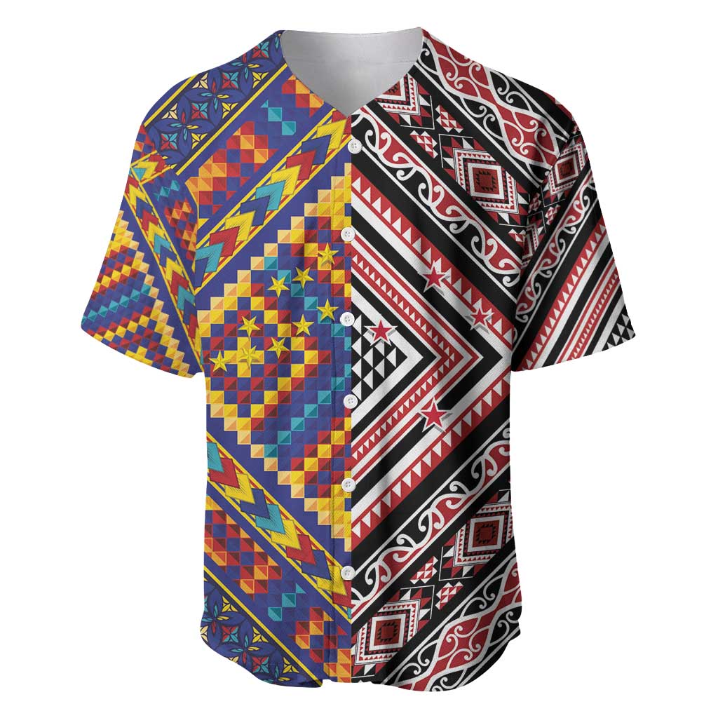 Tuvaluan and New Zealand Culture Baseball Jersey The Art of Kolose and Taniko - Aussie Hoodie