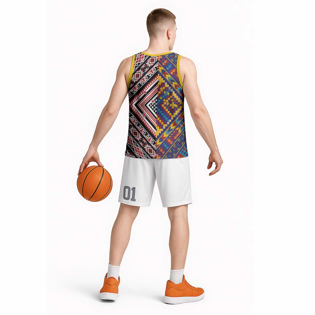 Tuvaluan and New Zealand Culture Basketball Jersey The Art of Kolose and Taniko - Aussie Hoodie