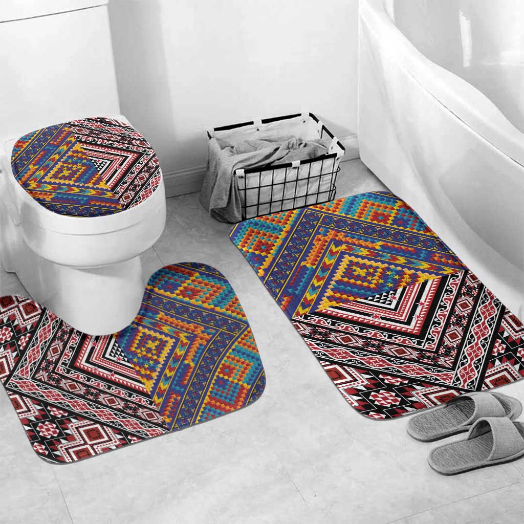 Tuvaluan and New Zealand Culture Bathroom Set The Art of Kolose and Taniko - Aussie Hoodie