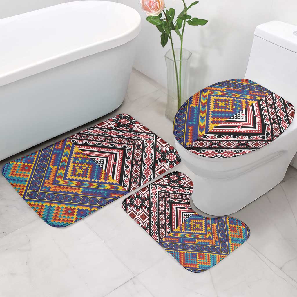 Tuvaluan and New Zealand Culture Bathroom Set The Art of Kolose and Taniko - Aussie Hoodie