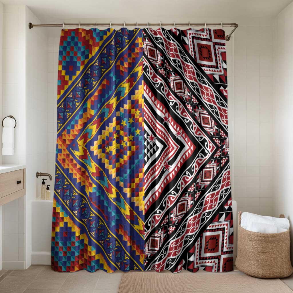 Tuvaluan and New Zealand Culture Bathroom Set The Art of Kolose and Taniko - Aussie Hoodie
