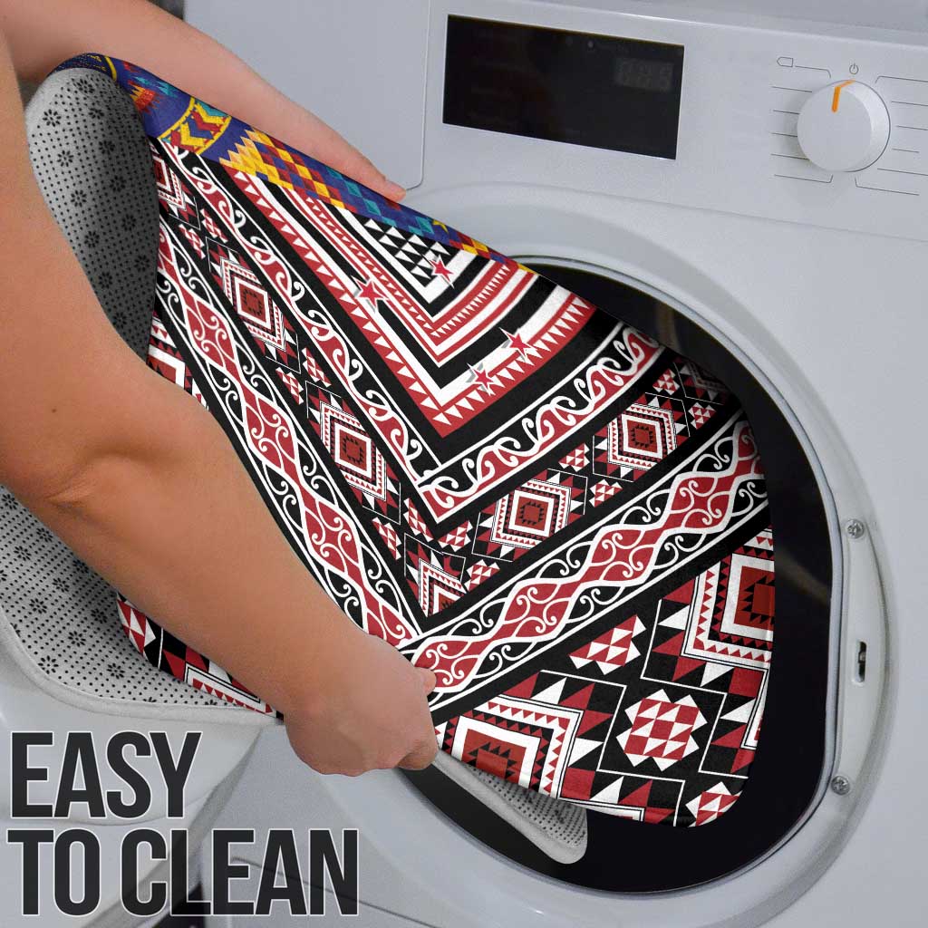 Tuvaluan and New Zealand Culture Bathroom Set The Art of Kolose and Taniko - Aussie Hoodie
