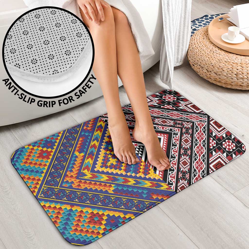 Tuvaluan and New Zealand Culture Bathroom Set The Art of Kolose and Taniko - Aussie Hoodie