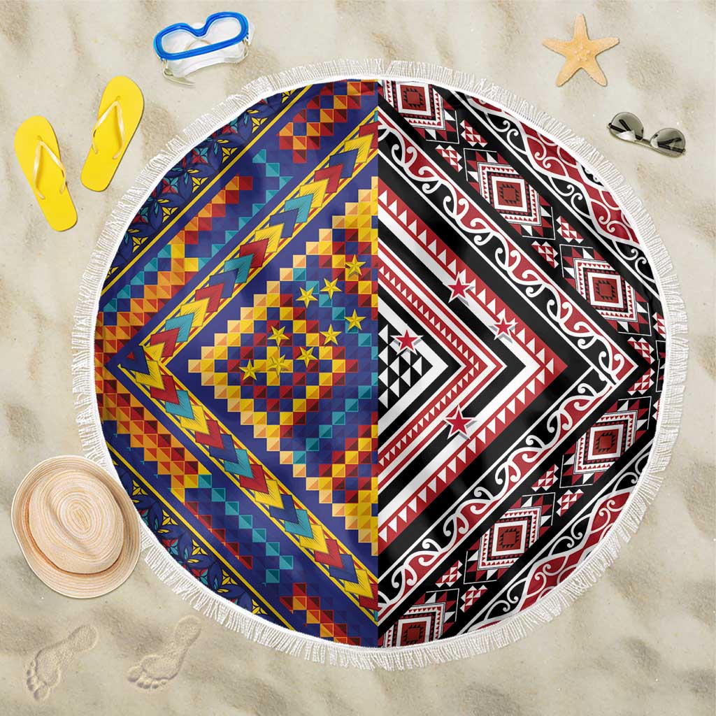 Tuvaluan and New Zealand Culture Beach Blanket The Art of Kolose and Taniko - Aussie Hoodie