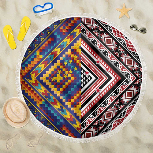 Tuvaluan and New Zealand Culture Beach Blanket The Art of Kolose and Taniko - Aussie Hoodie