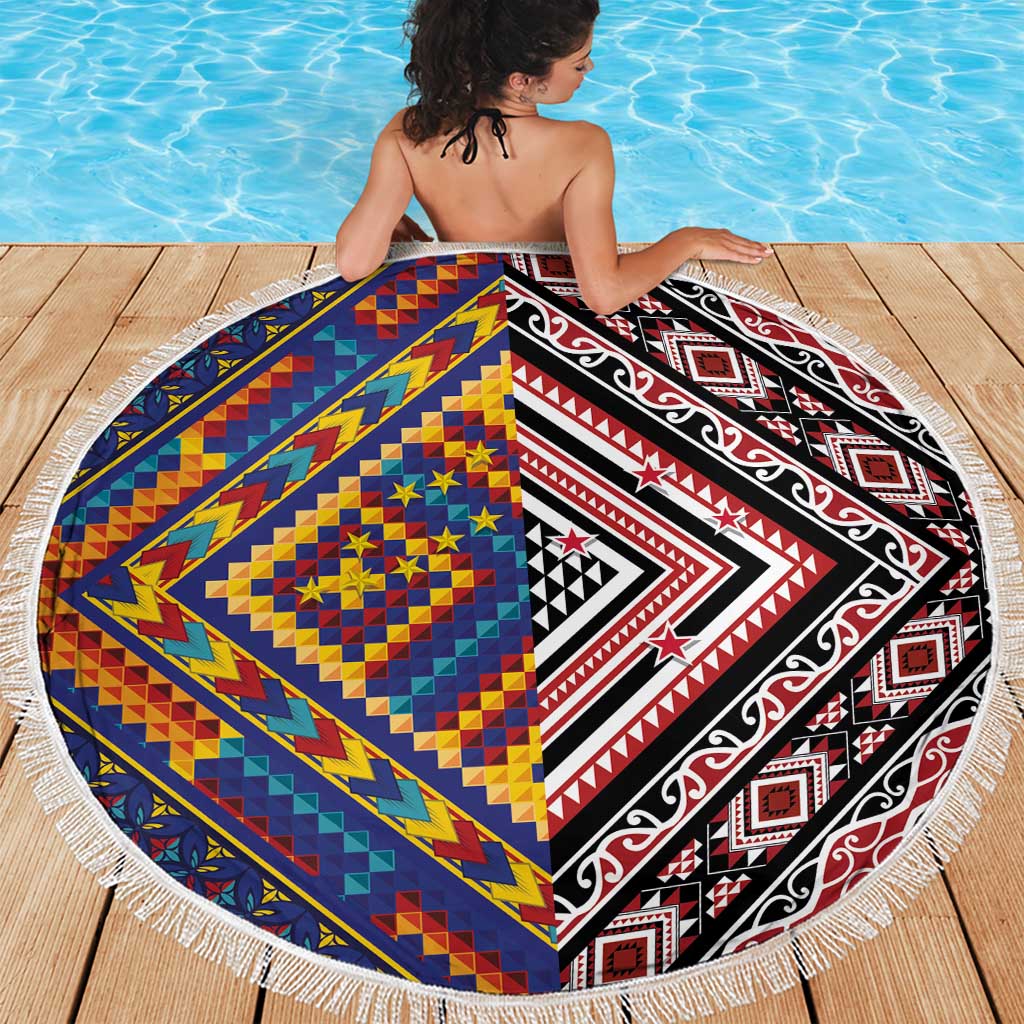 Tuvaluan and New Zealand Culture Beach Blanket The Art of Kolose and Taniko - Aussie Hoodie