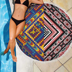 Tuvaluan and New Zealand Culture Beach Blanket The Art of Kolose and Taniko - Aussie Hoodie