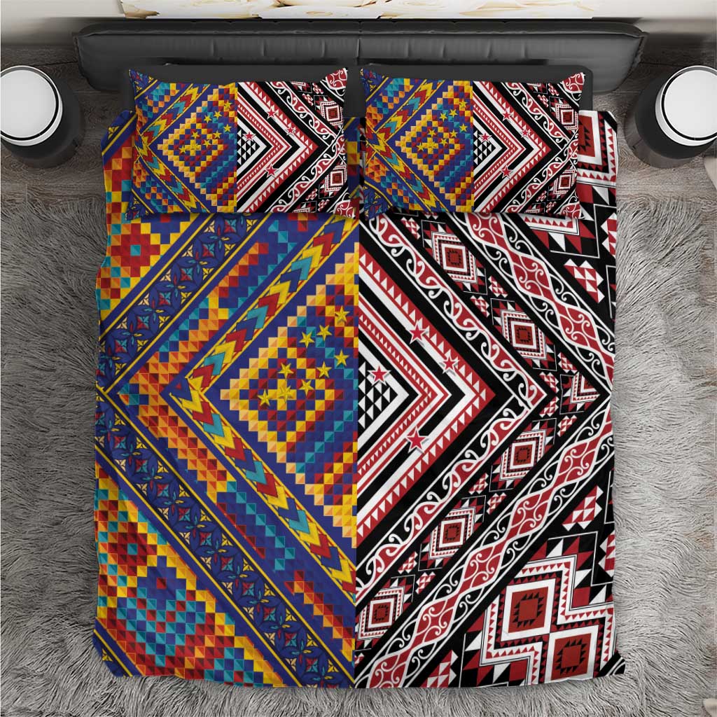 Tuvaluan and New Zealand Culture Bedding Set The Art of Kolose and Taniko - Aussie Hoodie