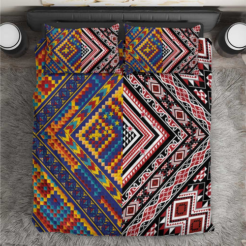 Tuvaluan and New Zealand Culture Bedding Set The Art of Kolose and Taniko - Aussie Hoodie
