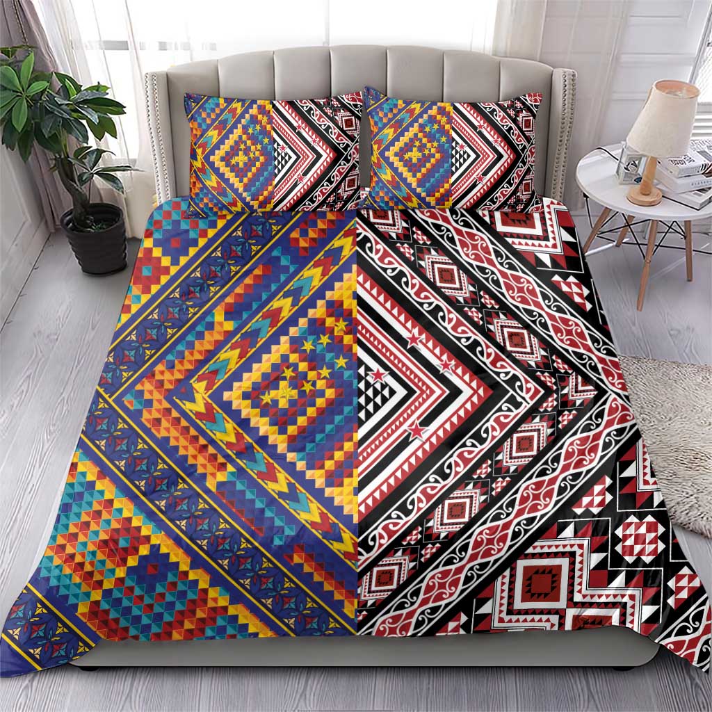 Tuvaluan and New Zealand Culture Bedding Set The Art of Kolose and Taniko - Aussie Hoodie