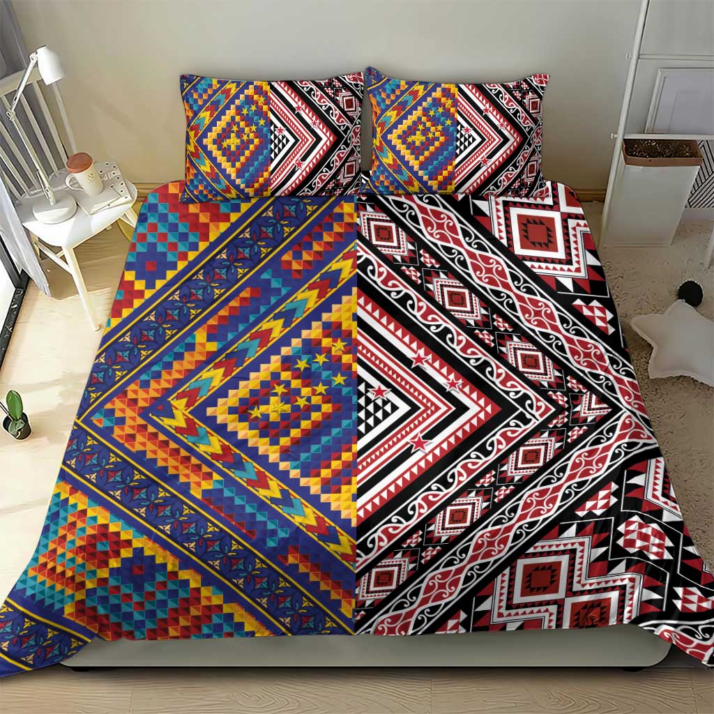 Tuvaluan and New Zealand Culture Bedding Set The Art of Kolose and Taniko - Aussie Hoodie