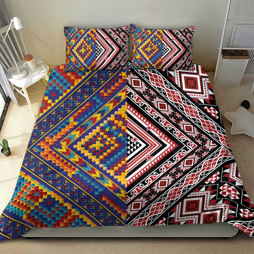 Tuvaluan and New Zealand Culture Bedding Set The Art of Kolose and Taniko - Aussie Hoodie