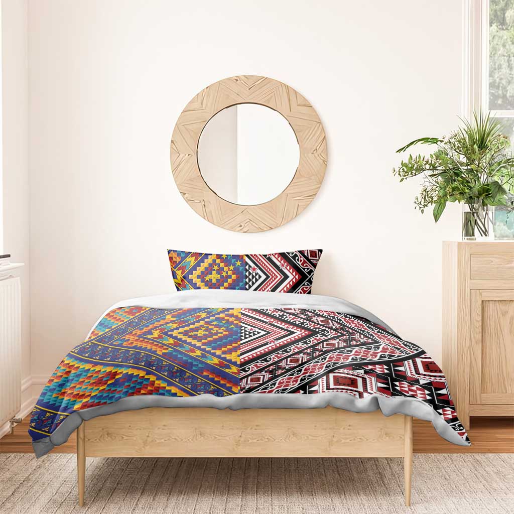 Tuvaluan and New Zealand Culture Bedding Set The Art of Kolose and Taniko - Aussie Hoodie