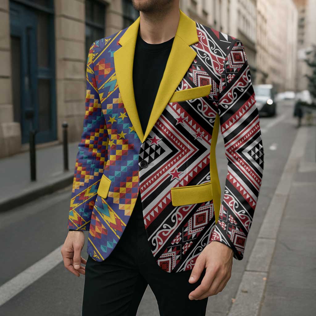 Tuvaluan and New Zealand Culture Blazer The Art of Kolose and Taniko - Aussie Hoodie