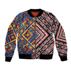 Tuvaluan and New Zealand Culture Bomber Jacket The Art of Kolose and Taniko - Aussie Hoodie