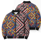 Tuvaluan and New Zealand Culture Bomber Puffer Jacket The Art of Kolose and Taniko - Aussie Hoodie