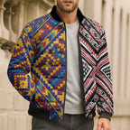 Tuvaluan and New Zealand Culture Bomber Puffer Jacket The Art of Kolose and Taniko - Aussie Hoodie
