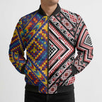Tuvaluan and New Zealand Culture Bomber Puffer Jacket The Art of Kolose and Taniko - Aussie Hoodie