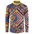 Tuvaluan and New Zealand Culture Button Sweatshirt The Art of Kolose and Taniko - Aussie Hoodie