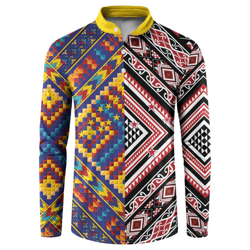 Tuvaluan and New Zealand Culture Button Sweatshirt The Art of Kolose and Taniko - Aussie Hoodie