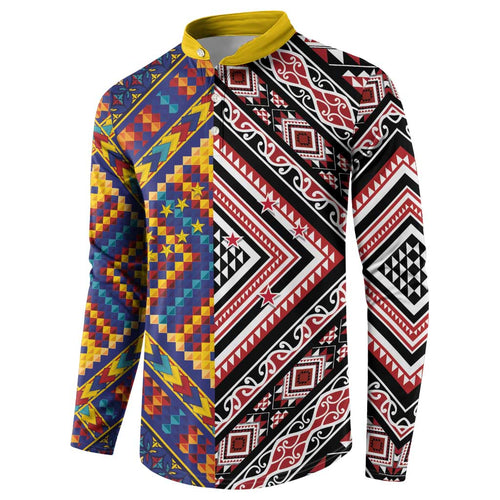 Tuvaluan and New Zealand Culture Button Sweatshirt The Art of Kolose and Taniko - Aussie Hoodie