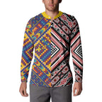 Tuvaluan and New Zealand Culture Button Sweatshirt The Art of Kolose and Taniko - Aussie Hoodie