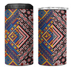 Tuvaluan and New Zealand Culture 4 in 1 Can Cooler Tumbler The Art of Kolose and Taniko - Aussie Hoodie