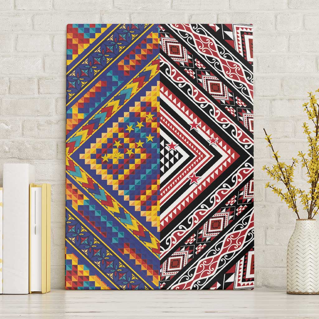 Tuvaluan and New Zealand Culture Canvas Wall Art The Art of Kolose and Taniko - Aussie Hoodie