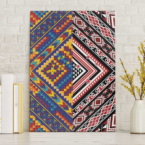Tuvaluan and New Zealand Culture Canvas Wall Art The Art of Kolose and Taniko - Aussie Hoodie