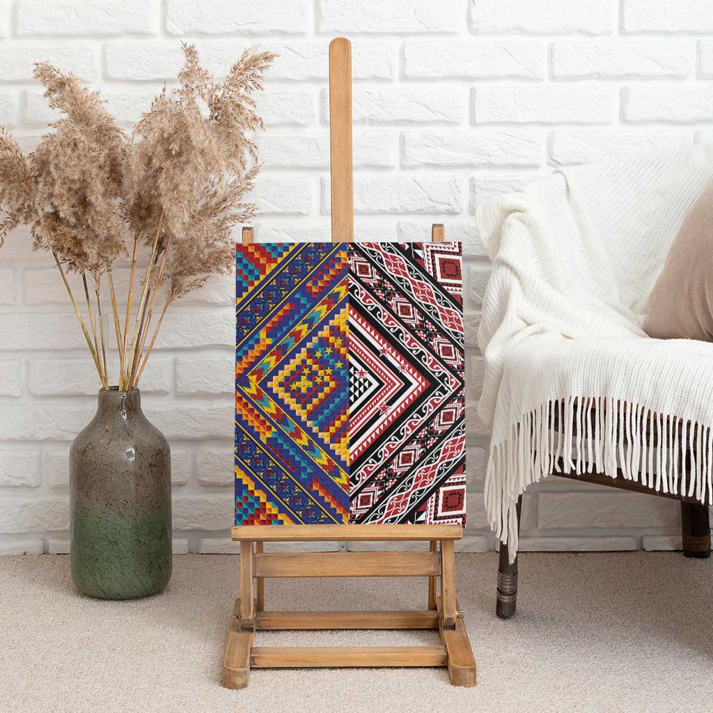 Tuvaluan and New Zealand Culture Canvas Wall Art The Art of Kolose and Taniko - Aussie Hoodie