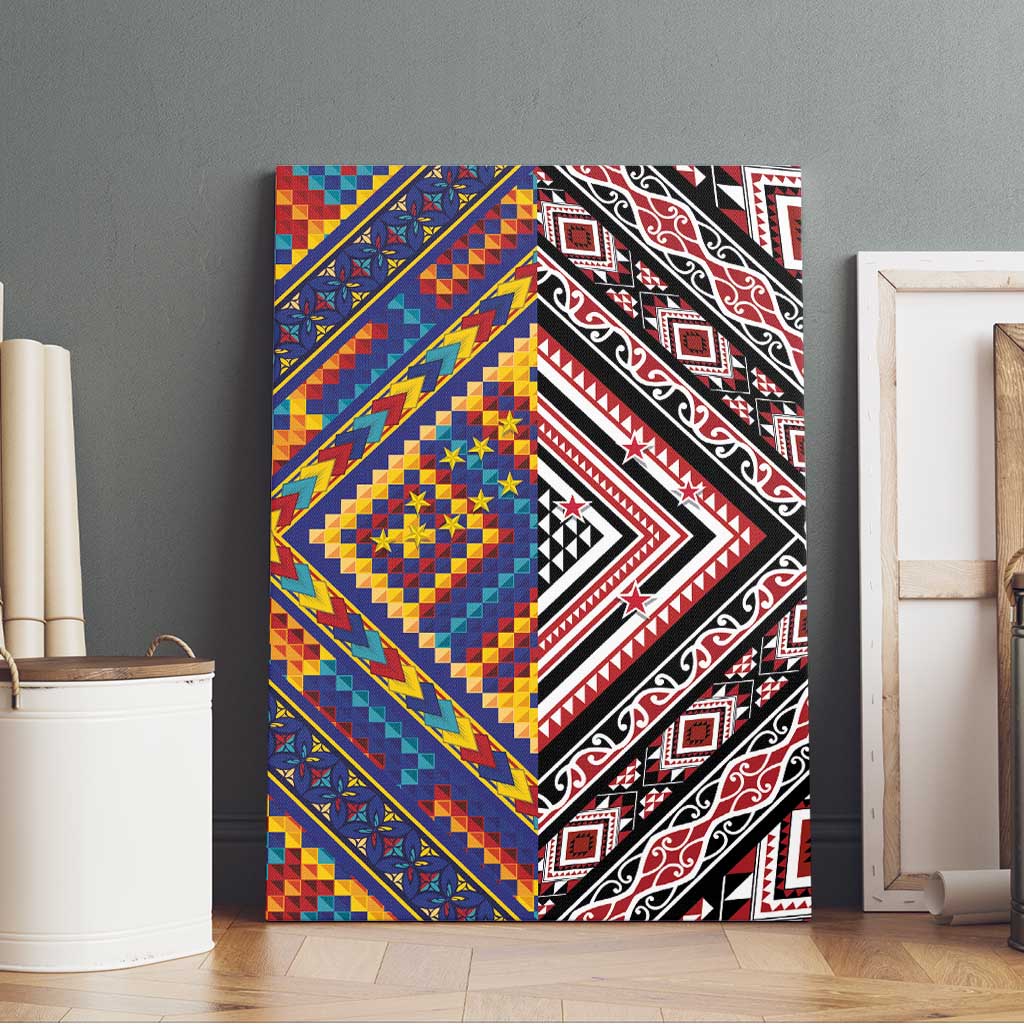Tuvaluan and New Zealand Culture Canvas Wall Art The Art of Kolose and Taniko - Aussie Hoodie