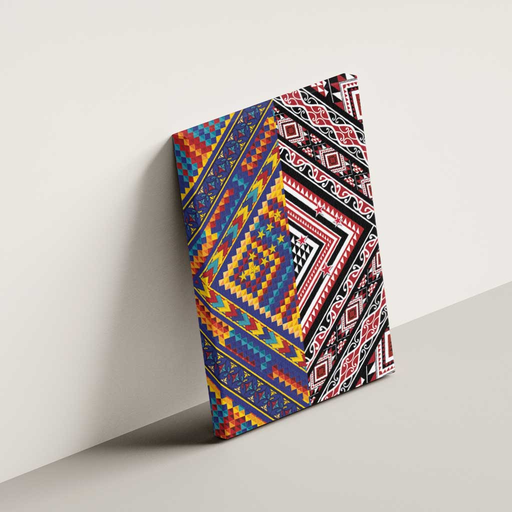 Tuvaluan and New Zealand Culture Canvas Wall Art The Art of Kolose and Taniko - Aussie Hoodie