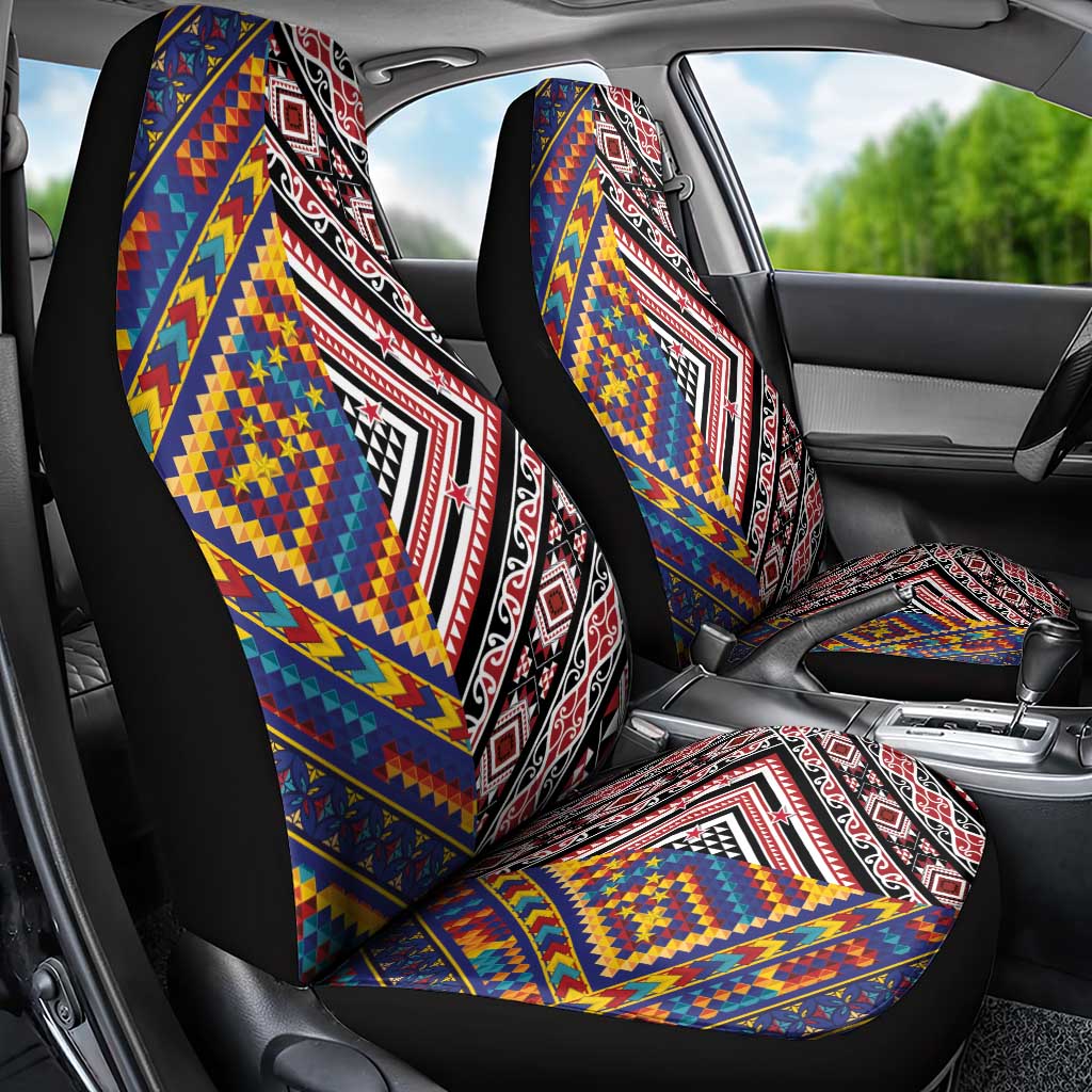 Tuvaluan and New Zealand Culture Car Seat Cover The Art of Kolose and Taniko - Aussie Hoodie