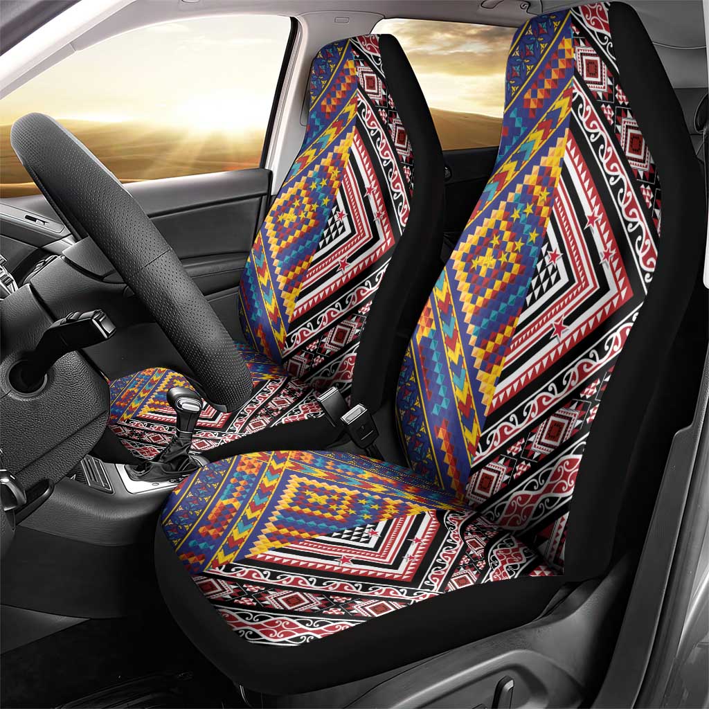 Tuvaluan and New Zealand Culture Car Seat Cover The Art of Kolose and Taniko - Aussie Hoodie