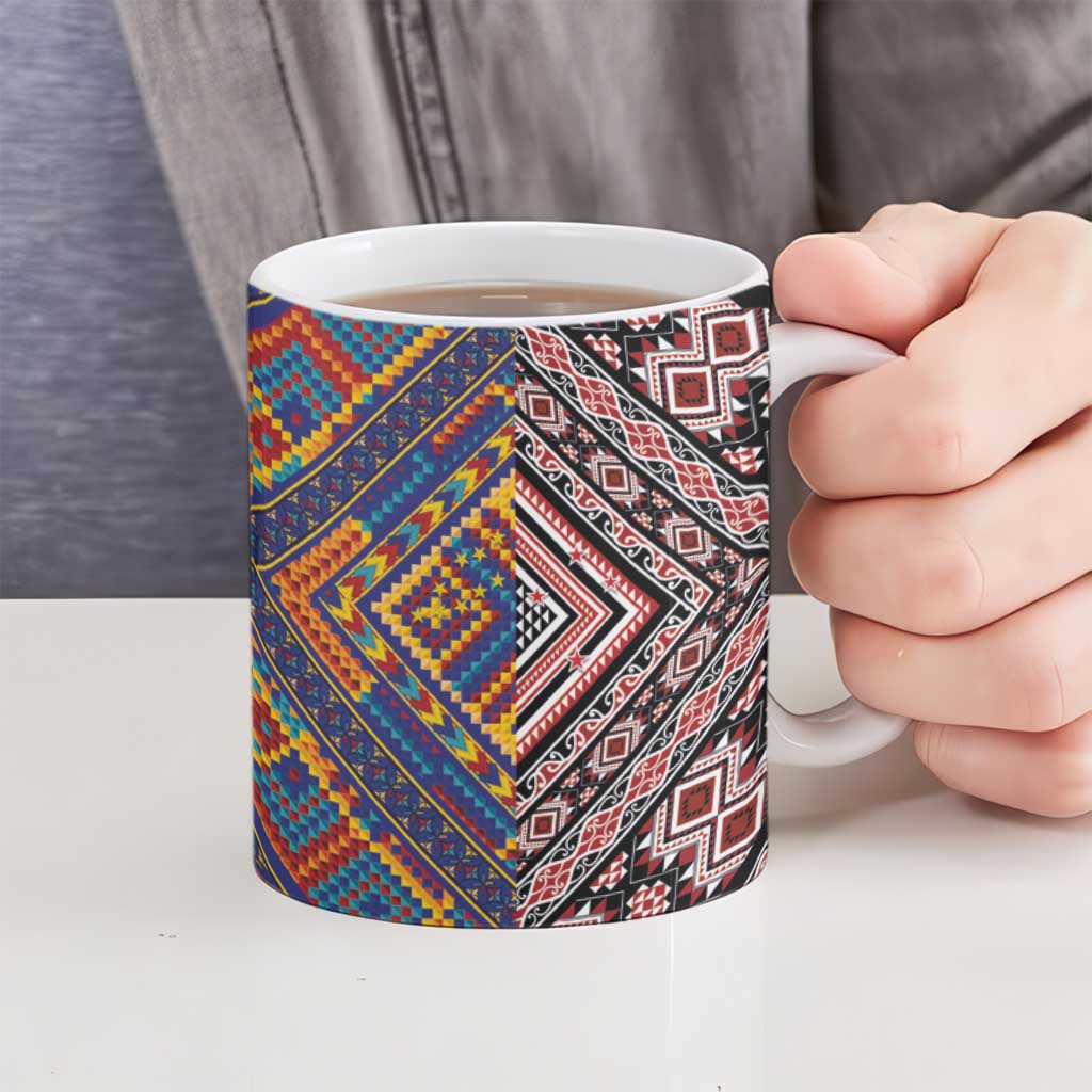 Tuvaluan and New Zealand Culture Ceramic Mug The Art of Kolose and Taniko - Aussie Hoodie