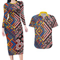 Tuvaluan and New Zealand Culture Couples Matching Long Sleeve Bodycon Dress and Hawaiian Shirt The Art of Kolose and Taniko - Aussie Hoodie