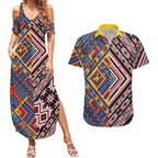 Tuvaluan and New Zealand Culture Couples Matching Summer Maxi Dress and Hawaiian Shirt The Art of Kolose and Taniko - Aussie Hoodie